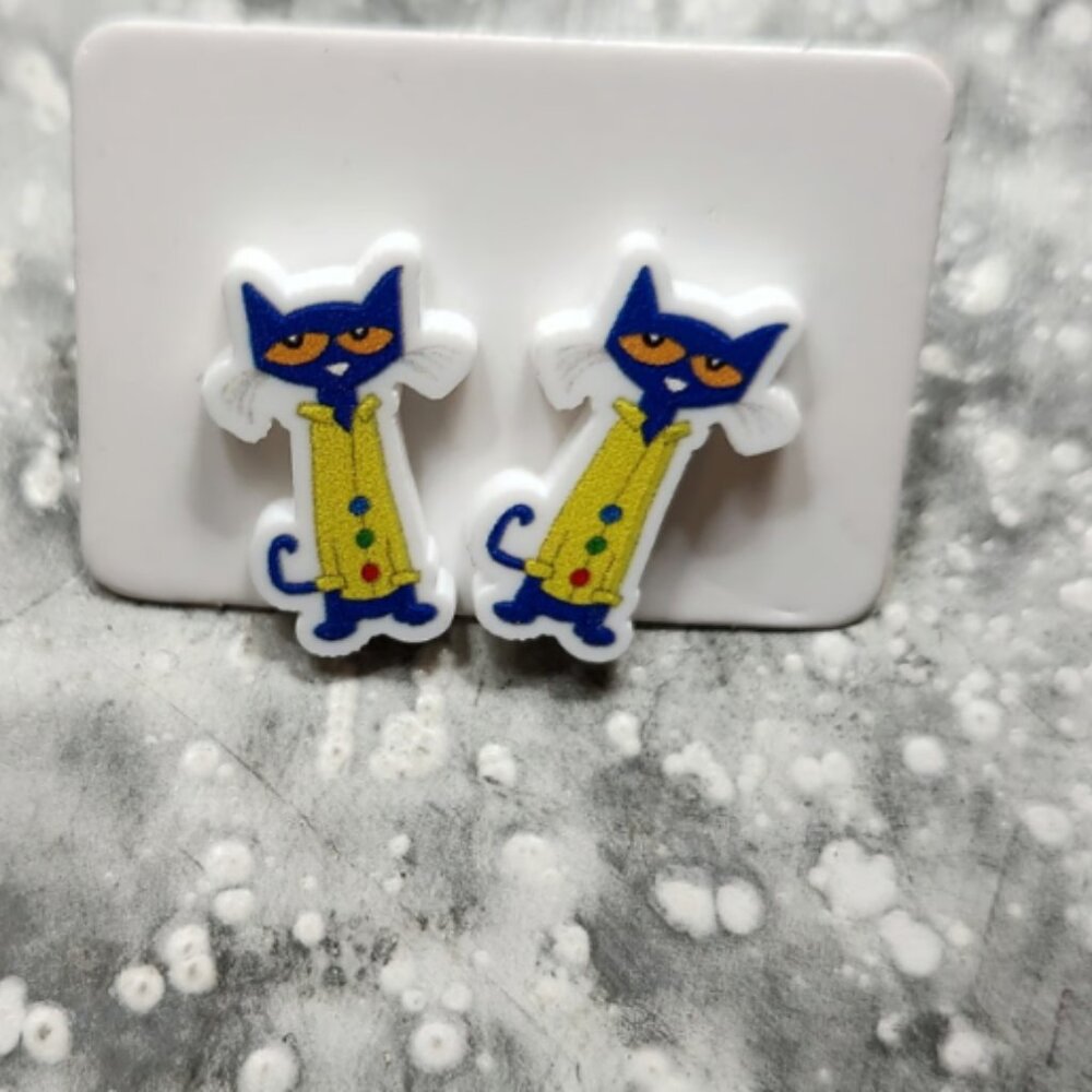 Pete the Cat Teacher Stud Earrings